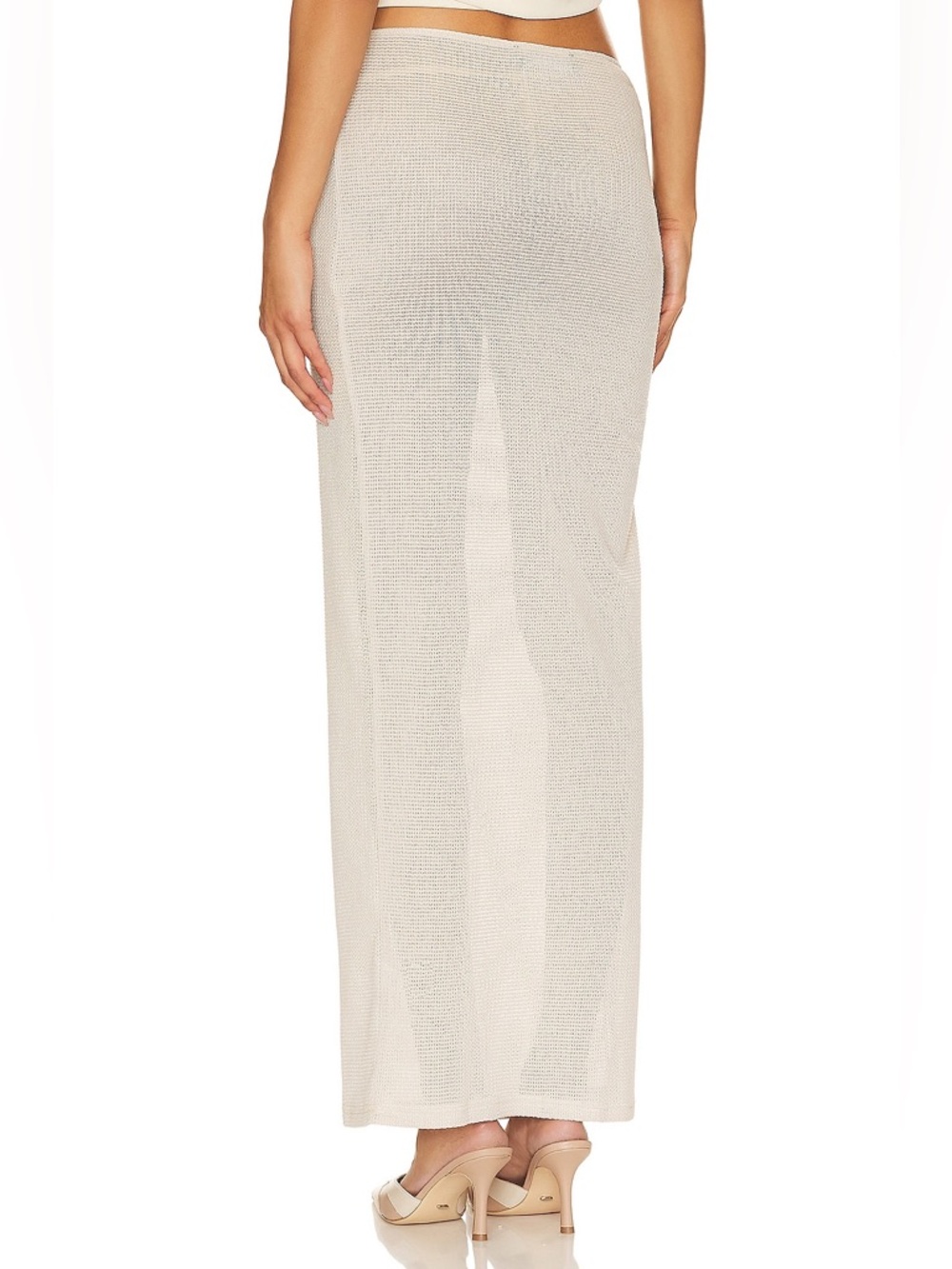 Lioness Cream Maxi Skirt with Side Rosette Detail - Picture 2 of 11
